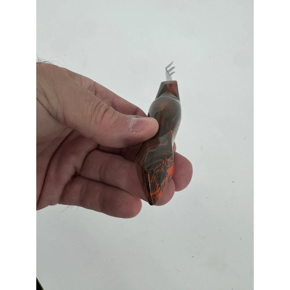 Cutco 1726 Turning‎ Fork 3 Prong Brown/Orange Swirl Marbling Handle